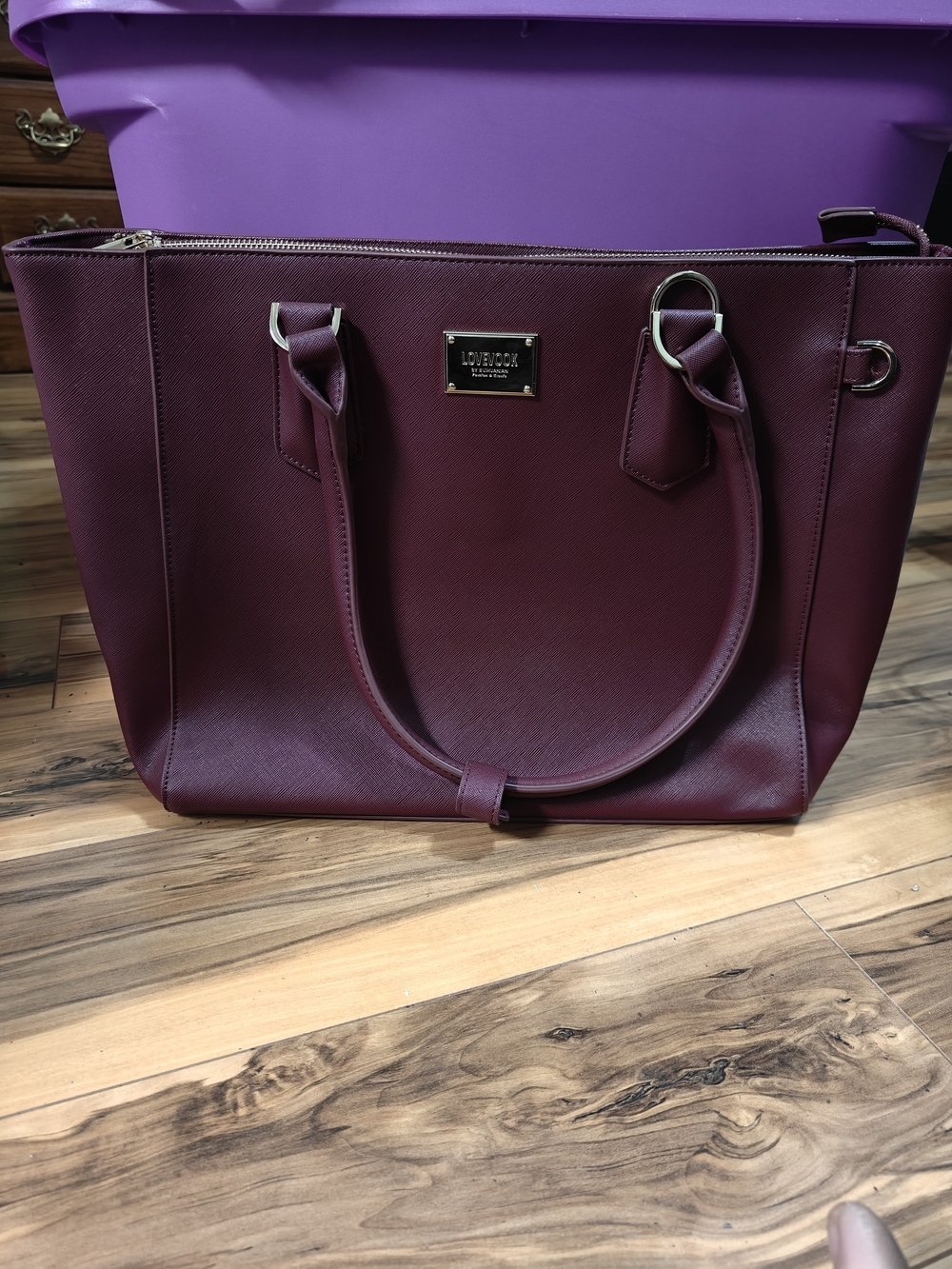 Lovevook Burgundy Laptop Tote Bag